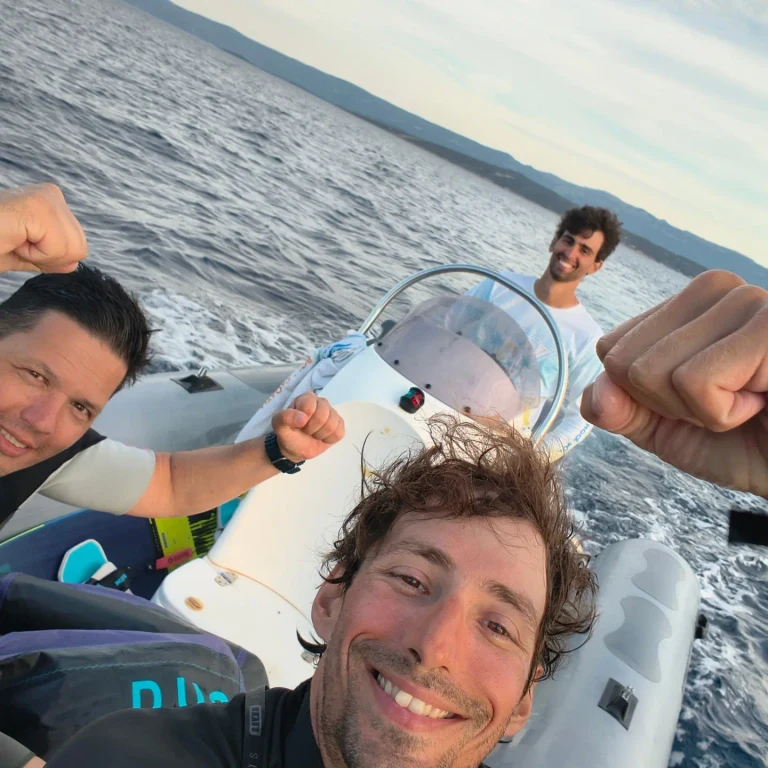 Kite School Bol team on the boat
