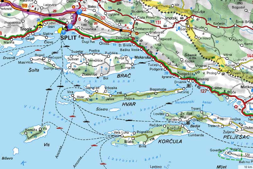 kroatien hvar karte Catamaran Split Bol Island Brac Croatia kroatien hvar karte