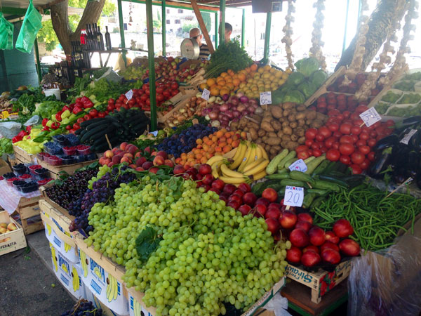 Organic food market Bol Brac Croatia